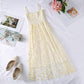 Mesh High Waist Small Daisy Suspender Skirt Small Fresh Dress Literary Retro Sweet First Love Dress Sleeveless Fairy Dress