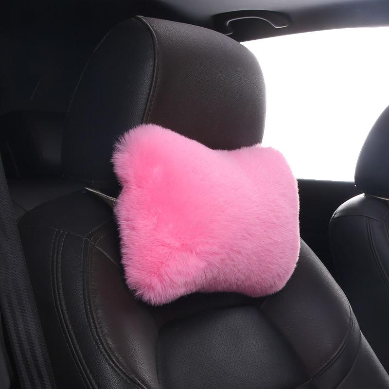 Automobile Headrest Waist Pillow Four Piece Set Plush Bone Shape Cushion Vehicle Universal Cushion Set