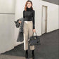 Woolen High-waist Straight-leg Pants Women's Autumn and Winter Fashion Loose and Thin Casual Cigarette Pants Nine-point Suit Pants