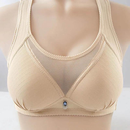Full Cup Gathered Anti-sagging Vest Bra Without Steel Ring Sexy Chest Lift Thin Simple Breathable Bra