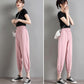 Chiffon Beamed Nine-point Harem Pants Female Summer Thin Section High Waist Drape Ice Silk Sports and Leisure Bloomers