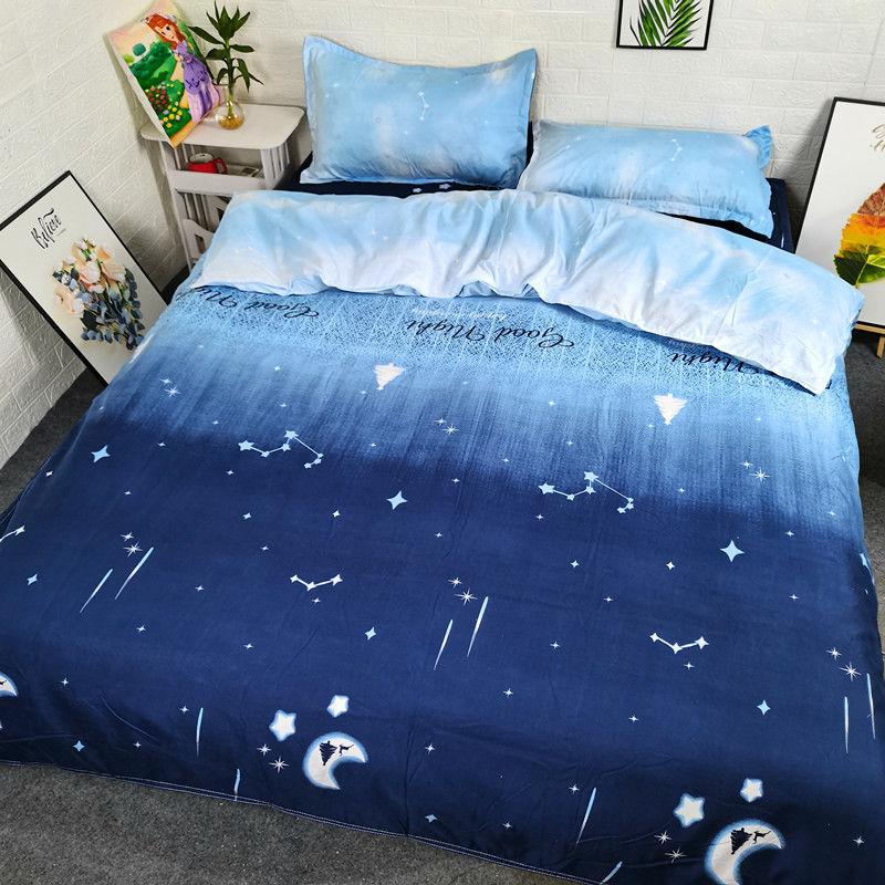 Night Sky Meteor Fashion Four-piece Bedding Men and Women Student Bed Sheet Double Dormitory Imitation Quilt Cover