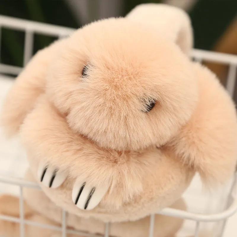 Women's Winter Long-eared Rabbit Earmuffs Cute Cartoon Warm Earflap Plush Rabbit Ear Warmer Plush Ear Pad Cover Thickened Earlap