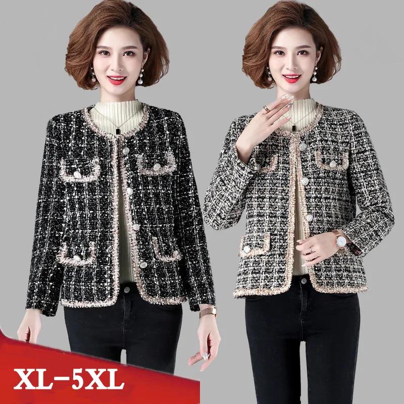 Spring Coat Women's Western Style Noble Short Jacket Middle-aged and Elderly Large Size Tooling Top