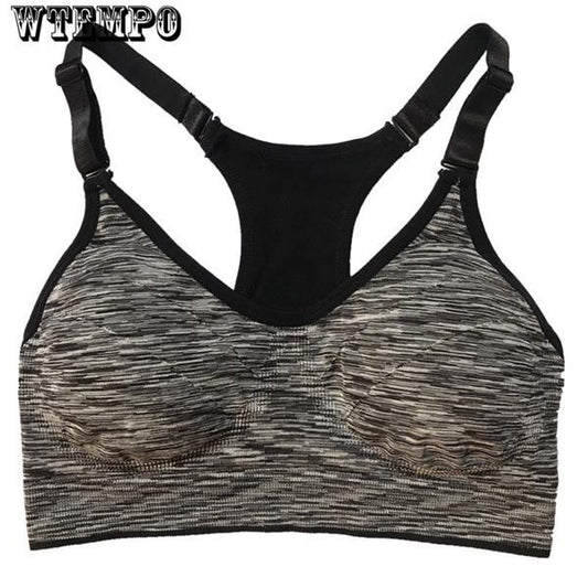 Summer Women Stretch Athletic Vest Gym Fitness Sports Bra No Rims Full Cup Solid Bras Tops Gym