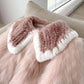 Large Size Pink Furry Coat Women's Short Winter Thickened Warm Furry Fox-like Fur Coat