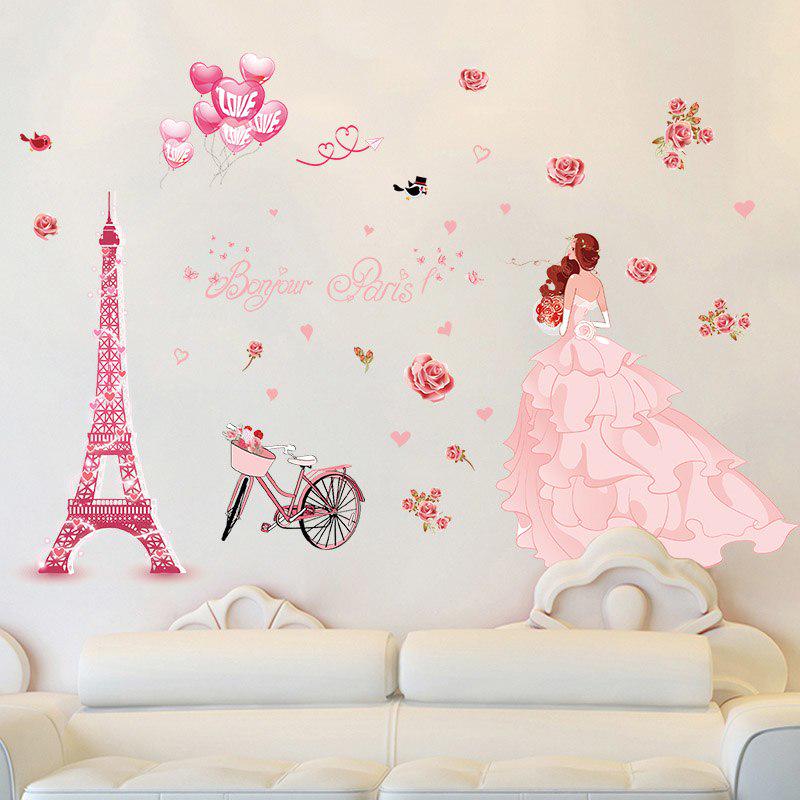 [Wall sticker] Eiffel Tower wedding girl wall stickers living room girls bedroom couple house Interi