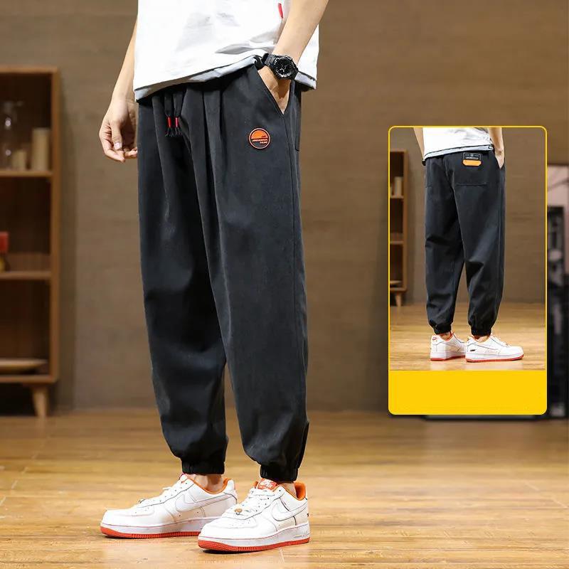 Spring and Autumn Summer Men's Sports Pants Trend All-match Cropped Pants Large Size Casual Pants