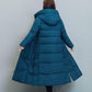 Retro Padded Down Padded Jacket Women's Winter Ethnic Style Loose Long Over-the-knee Jacket
