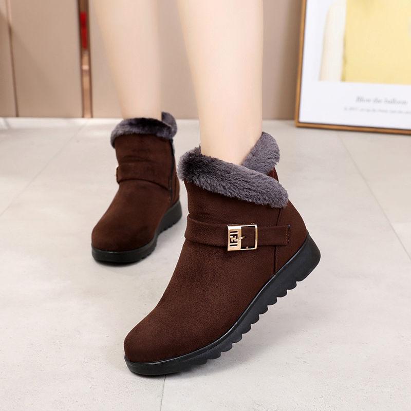 Women Winter Waterproof Anti Slip Mother Shoes Warm Fur Comfortable Ankle Boots