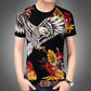 3D Animal Print Shirt Men Tees Fashion Overshirt Half Sleeve T-shirt Loose Breathable Pullover Summer