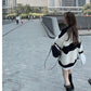 Autumn and Winter Fashion Sweater Loose Casual Striped Jacket Cardigan Knitted Young Women's Top