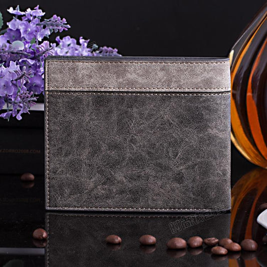 Fashion short wallet men woven card package multi-function matte leather clutch bag coin bag