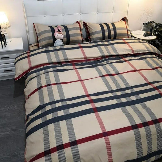 Cotton Fashion Printing Four-piece Skin-friendly Soft Quilt Cover Sheet Double Bed Bedding Set