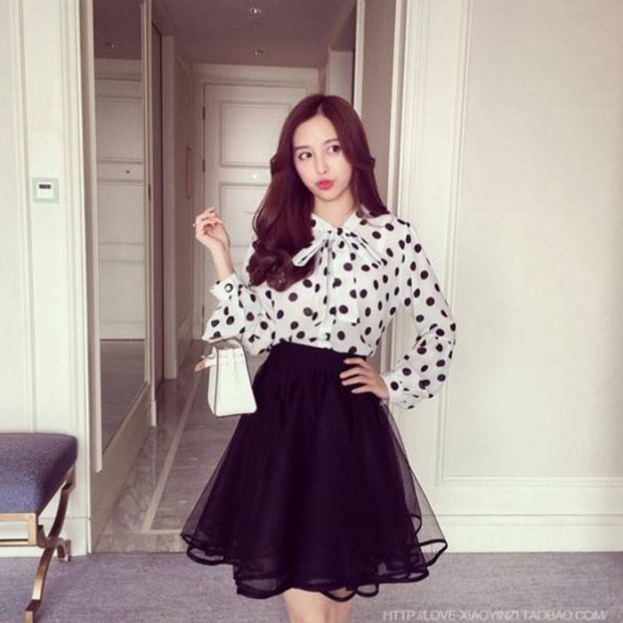 Women Anti-light Mesh Skirt with Elastic Waist Slimming Ballet Bag Hip Skirt Puff Skirts