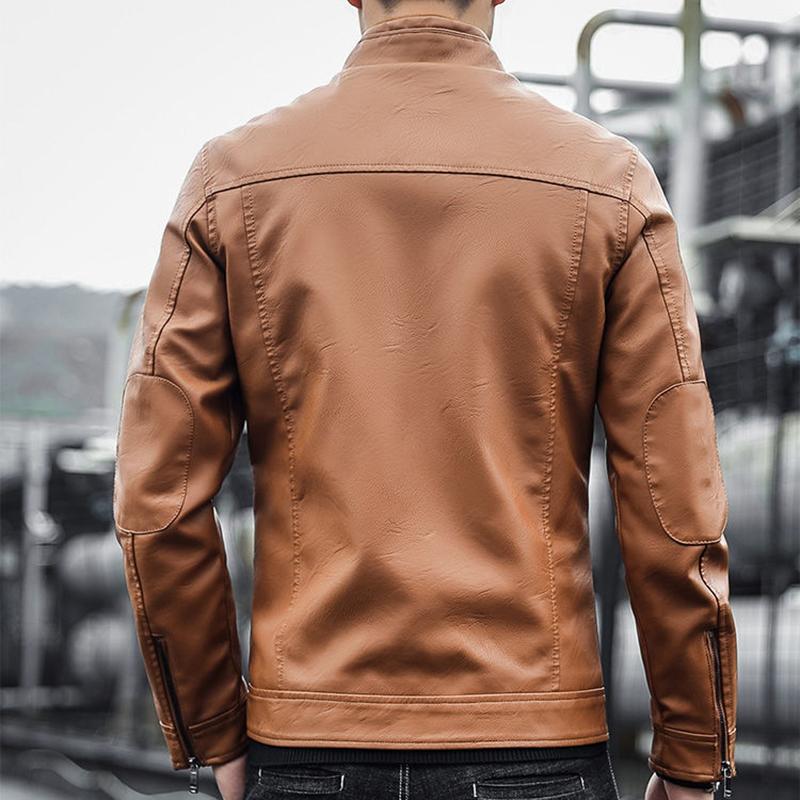 Fashion slim men's youth leather jacket plus velvet thick hooded trendy handsome jacket