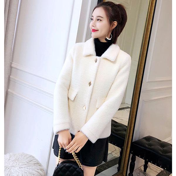 Non-shedding Casual Jacket Autumn and Winter Lapel Long-sleeved Sweater Thick Short Knitted Cardigan