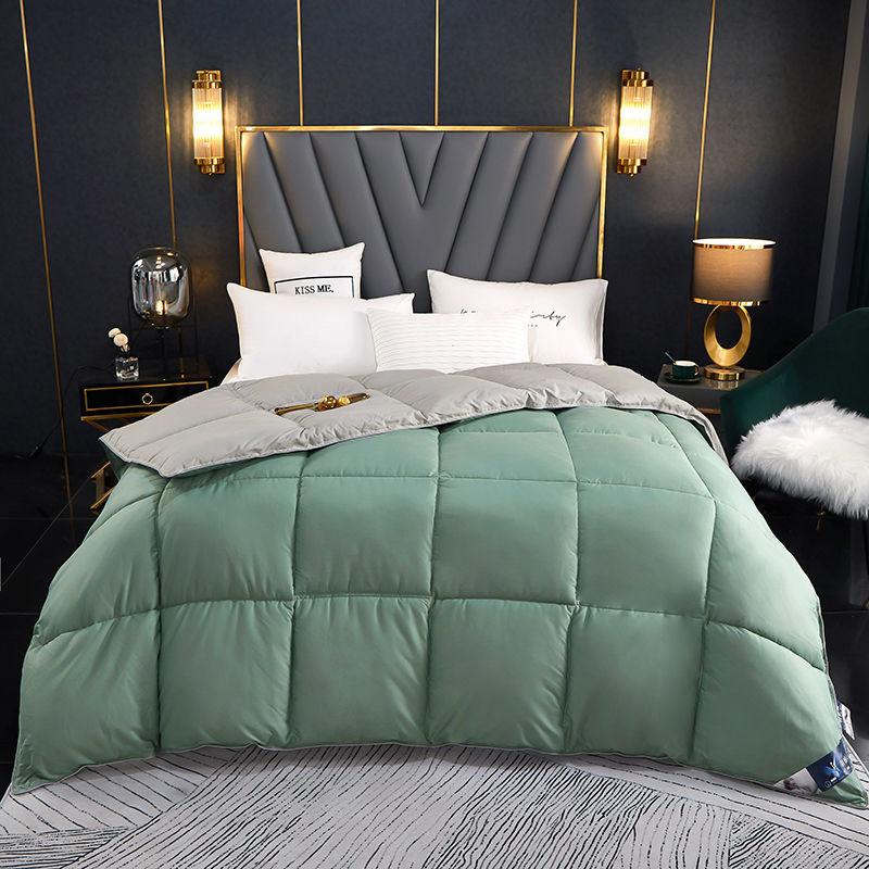Thicken Warm White Goose Down Quilt Large Solid Color Four Seasons Quilt Family Bedding