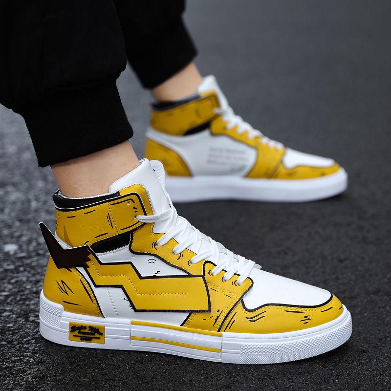 Wild running sports shoes trend large size men's shoes board shoes men's high-top shoes trend