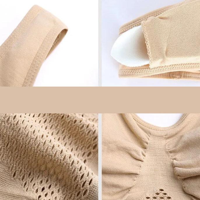 Women's Plus Size Seamless Bra with Pads Solid Color Breathable Bra Hollow Out Sports Yoga No Wire Gathering Vest Bra