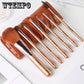 7 Pack Beginner Makeup Brush Set Animal Hair Makeup Tools Complete Shadow Brush Lip Powder Brush