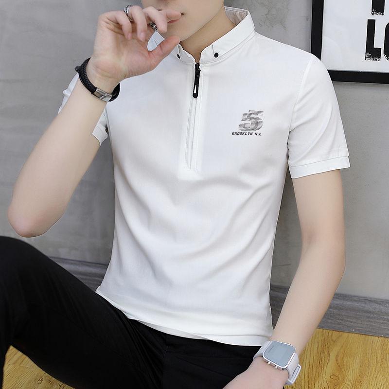 Men's    Shirt Summer Short-sleeved T-shirt Pure Cotton Loose Casual Business Trend Compassionate Male T