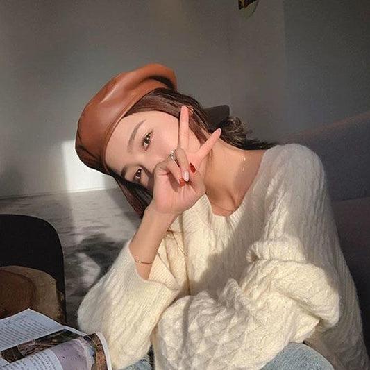 Autumn Women's Sweater Loose Student Autumn and Winter Tops All-match Long-sleeved Knitted Pullover Women