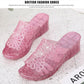 High-heeled Sandals and Slippers Plastic Non-slip Home Bathroom Thick-soled Slippers Ladies Beach Shoes Outer Wear Fish Mouth Sandals