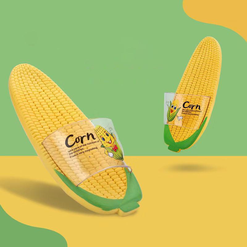 Creative Net Red Corn Slippers Parent-child Indoor and Outdoor Bathroom Soft Bottom Non-slip Leisure Trend Korean Sandals and Slippers