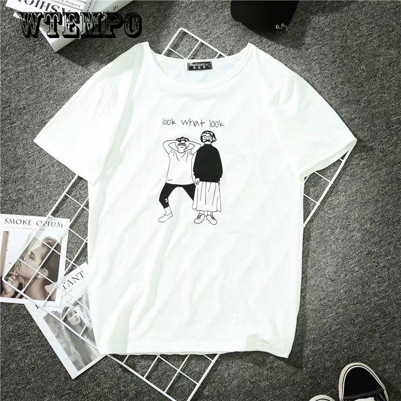 WTEMPO Summer Men Funny Creative Shar Pei T-shirts Short Sleeve Novel High Street Tshirt  Loose