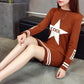 Autumn and Winter Mid-length Dress Long Sleeve Slim Round Neck Sweater