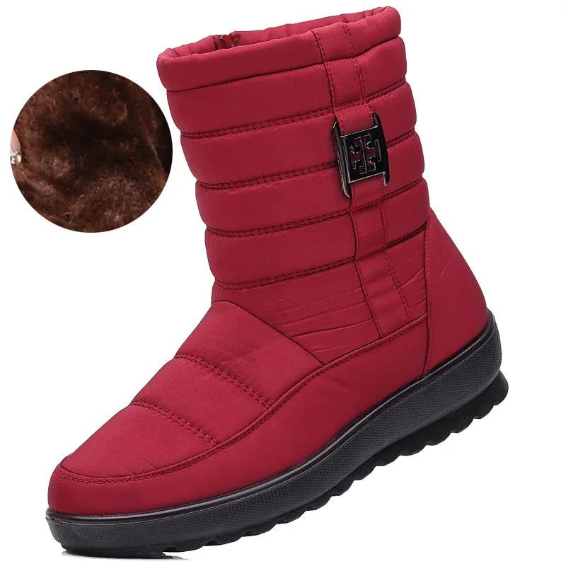 Thick Velvet Snow Boots Women's Waterproof Non-slip Middle Tube Women's Cotton Shoes Keep Warm and Comfortable In Winter