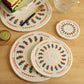 Cotton Hand-woven Printed Placemats Retro Country Style Round Coaster Insulation Mat Autumn and Winter Dining Table Mat