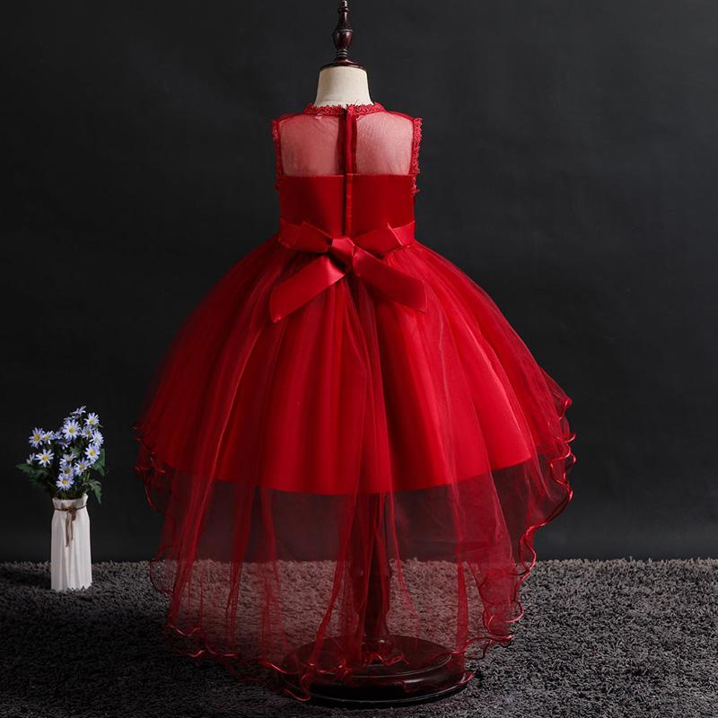 Children's Dress Princess Short Front and Long Performance Costume Girl Net Yarn Tail Skirt Student Performance Costume
