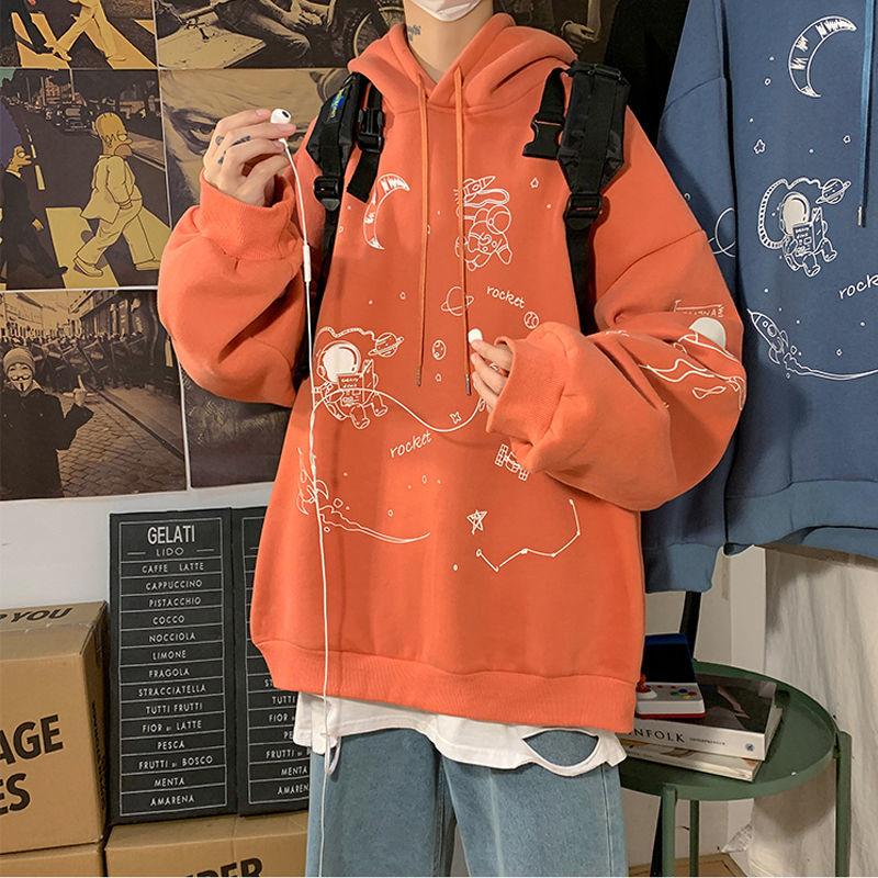 Ladies Graffiti Hooded  Sweatshirt Wool 100% Pure Cotton Sportswear Sports Sweater Casual Loose Pullover