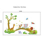 3d Cartoon Wall Stickers Jungle Wild Animal Tree Bridge Lion Giraffe Elephant Birds Flowers For Kids