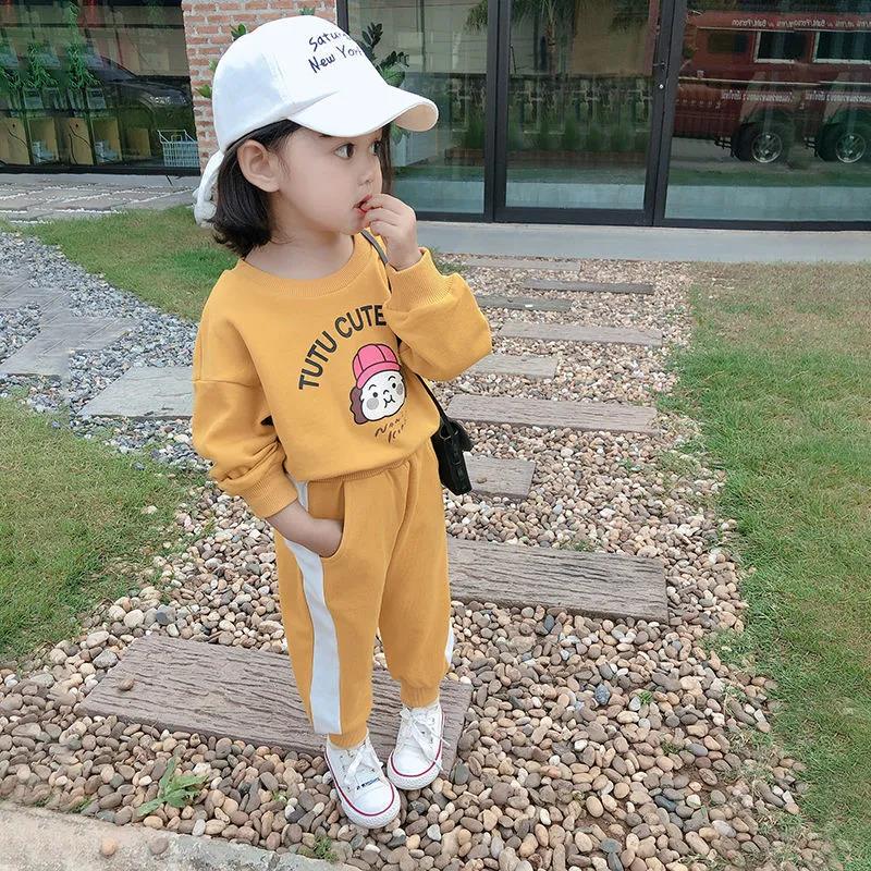 Girls and Boys Spring and Autumn Outfits Autumn Baby Two-piece Suits Children's Korean Version of The Sweater Sets Casual Wear