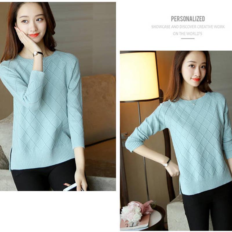 Women Low Collar Long Sleeve Warm Pullover Sweater Office Thick Knitted Bottoming Shirt Top