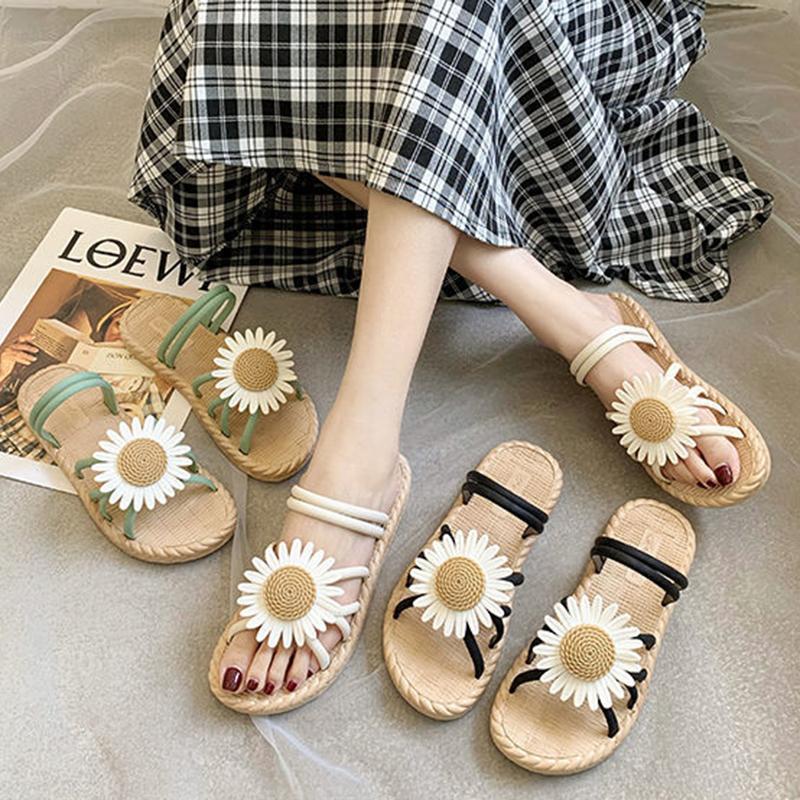 Women's Shoes Summer All-match Wear Student Slippers Female Fairy Flat Transparent Simple Sandals and Slippers Women