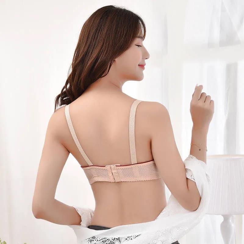 Thin Women's Underwear No Steel Ring Gathered Bra Anti-sagging Breast-feeding Gathered Beautiful Back Breathable Sexy Bra