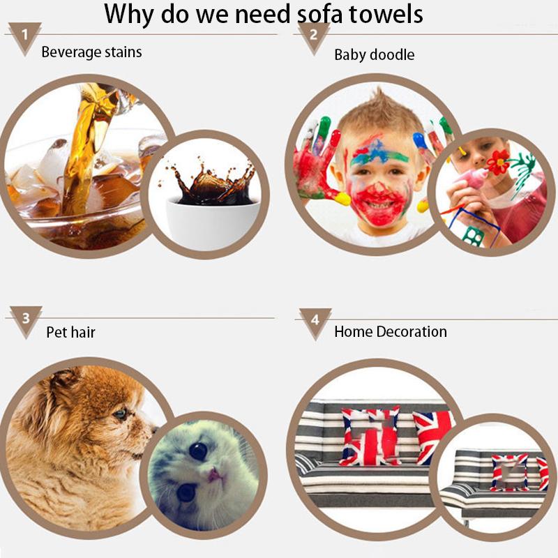 1 Pcs Four Seasons Sofa Cover Anti-skid Couch Towel  General Plush Backrest Armrest Slipcover Sofa Protective Cover Sofa Blanket Dustproof Cloth