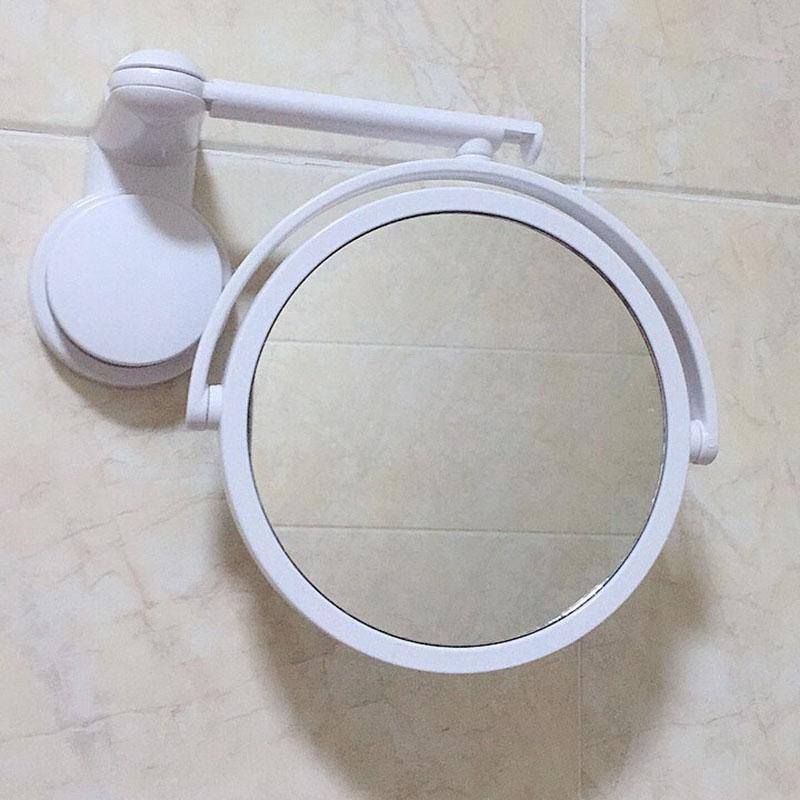 Wall-mounted Makeup Mirror Bathroom Bedroom Free Punch 360 Rotation Double-sided Mirror Three Times Magnifying Glass