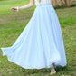 Women Chiffon Skirt Mid-length A-line Skirt Plus Size Fairy Skirt Summer Ruffled Elastic Waist Sandy Beach Vacation Daily