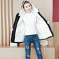 Autumn Winter Women Hooded Parka Jacket Short Thickened  Casual Loose Drawstring Windbreaker Jacket Plus Velvet Parka Coat