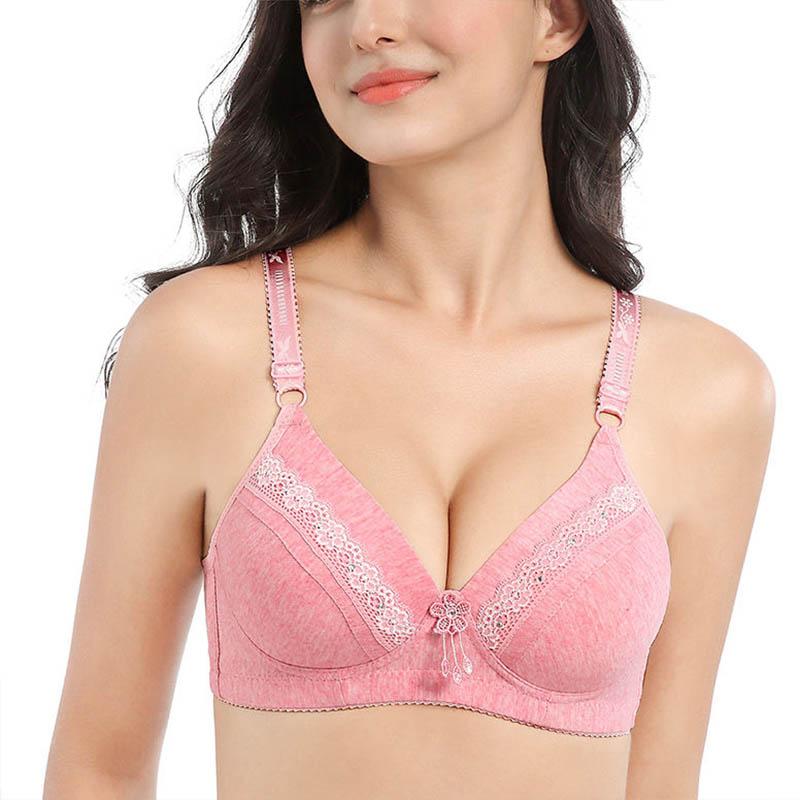 Push-up Bra Adjustable Breathable No Steel Ring Skin-friendly Comfortable Sweat-absorbing Sexy Jacquard Bra