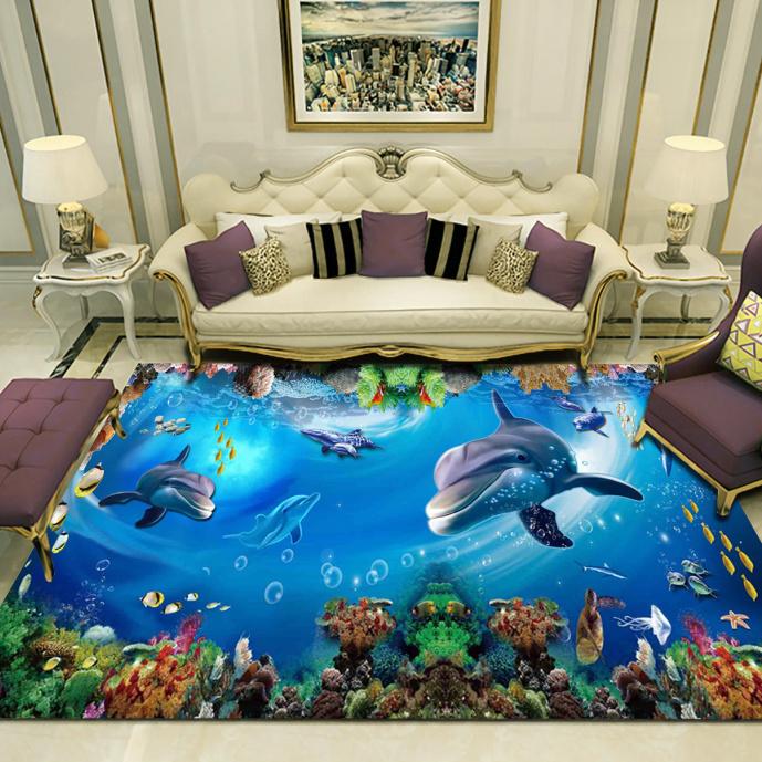 3D Modern Minimalist Style Light Luxury Carpet Abstract Nordic Living Room Bedroom Bedside Blanket