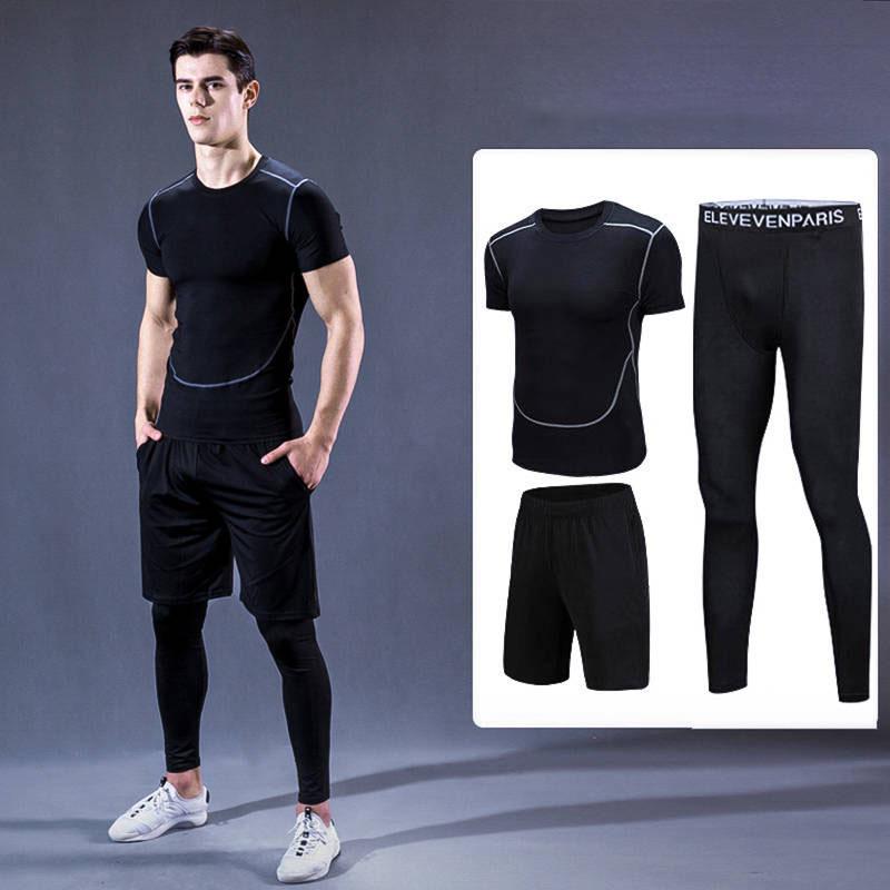 Men Sportswear Compression Sport Suits Quick Dry Running 5 Sets Sports Joggers Training Gym Fitness