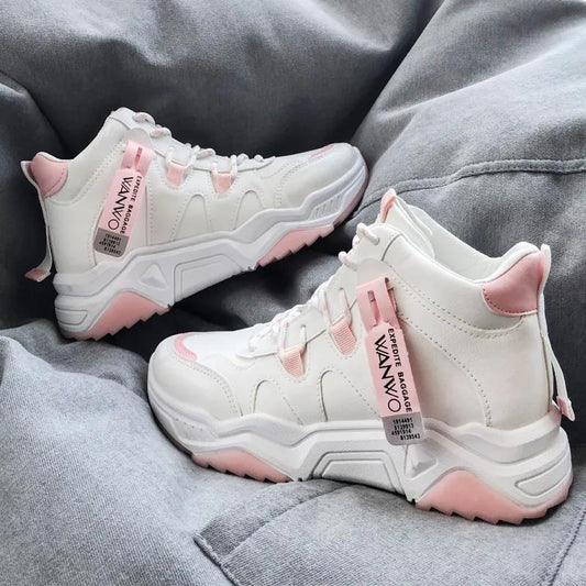 Fashion High Top Sports Women's Shoes Outdoor All-match Spring and Summer Shoes Ladies Trendy Casual Work Shoes