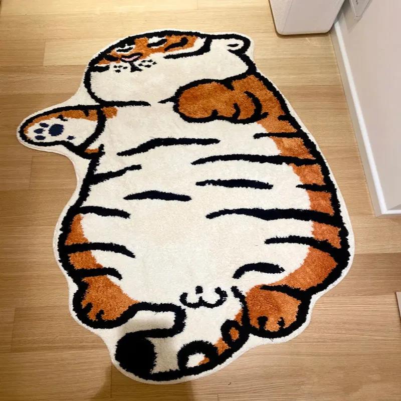Imitation Cashmere Thick Tiger Carpet Bedroom Bedside Carpet Special-shaped Carpet Bathroom Non-slip Absorbent Mat