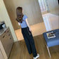 Two-piece Women's Loose T-shirt + Straight Loose Wide-leg Pants Casual Suit Women's Summer Home Wear Casual Sports Suit